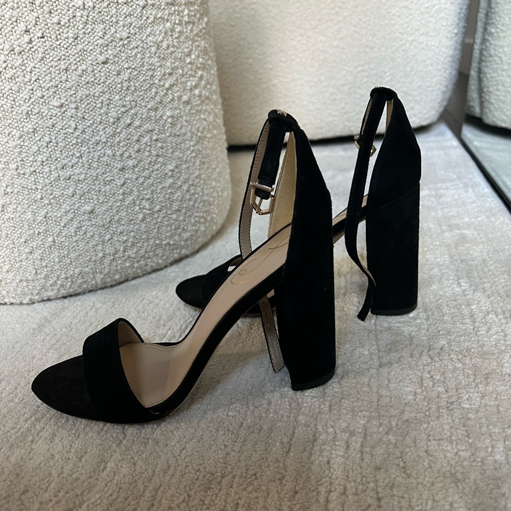 Sam Edelman Black Suede Block Heels